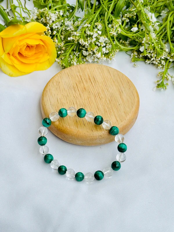 Malachite & Clear Quartz Bracelet